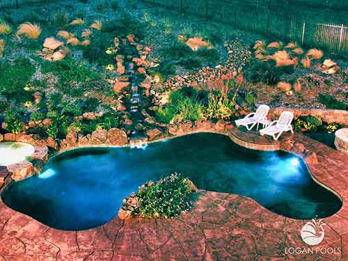 Nighttime Multilayer Waterfall